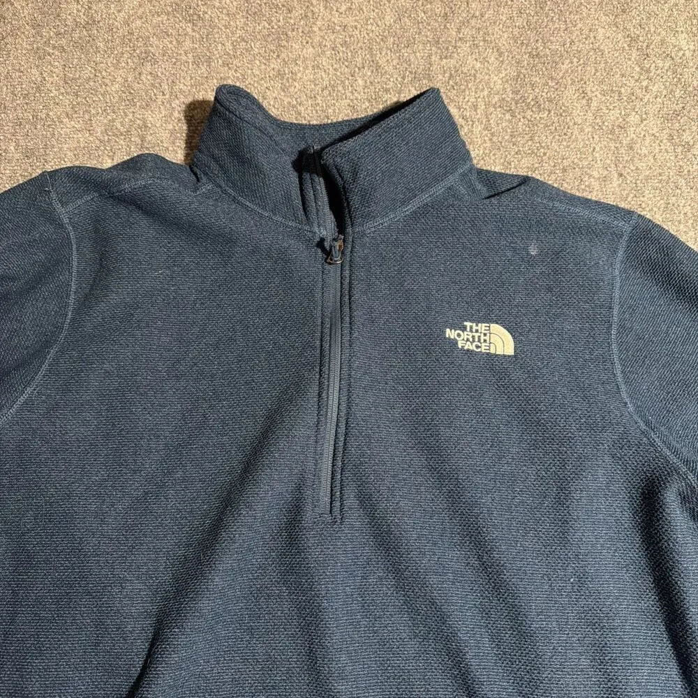 The North Face 1/4 Zip Fleece Pullover Jacket Mens Extra Large Blue Polyester